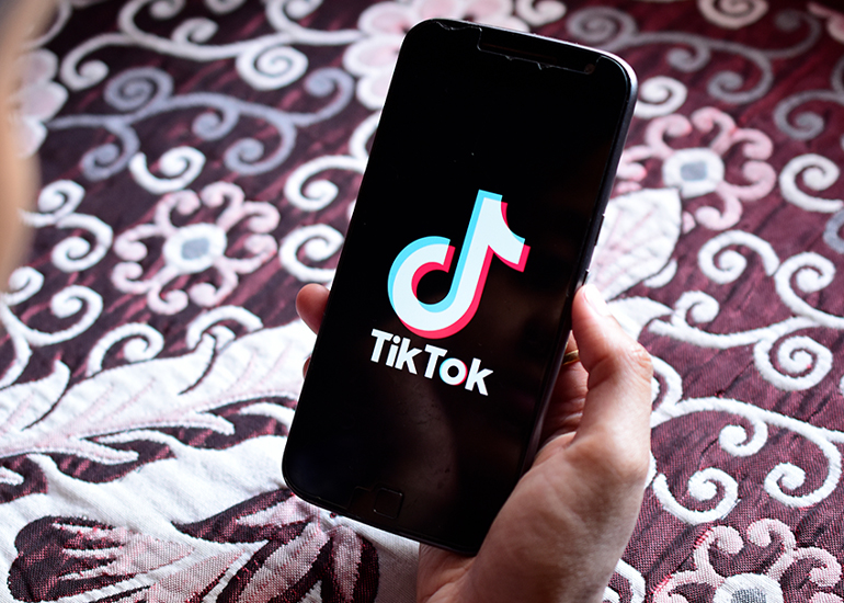 TikTok app open on phone