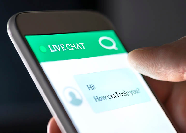 Chatbot chat open on phone