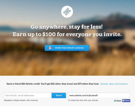 Airbnb invite example