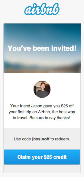 Airbnb invite gift example