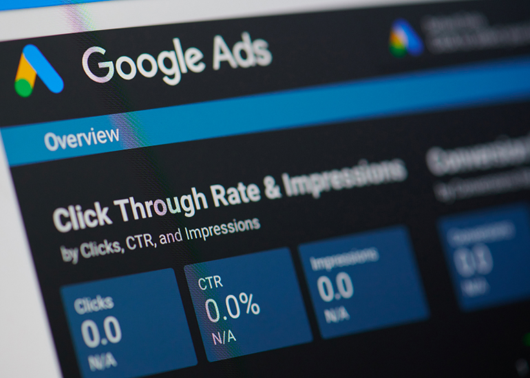 Google ads overview page