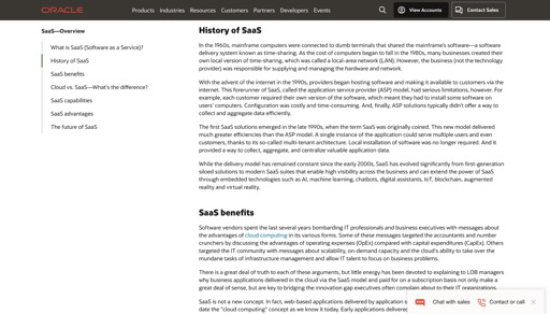 pillar pages - saas example