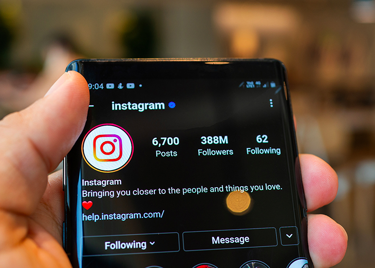 Instagram app on phone