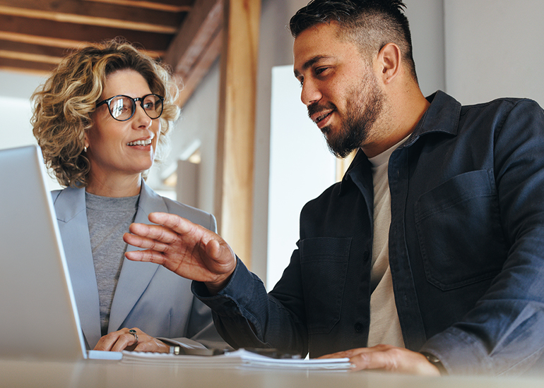 business meeting between man and woman