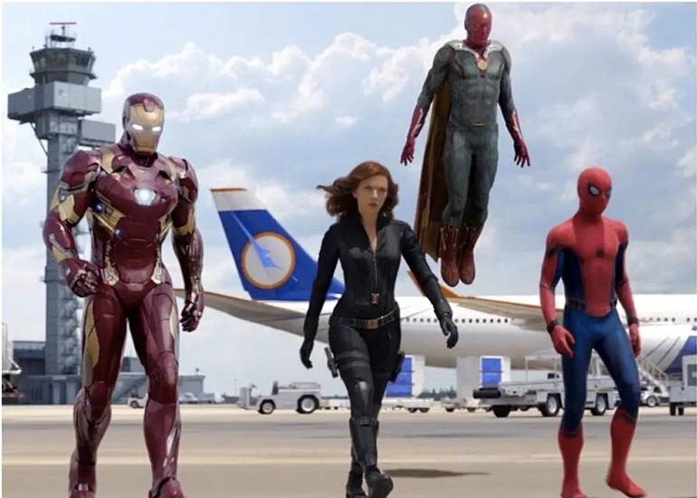 Avengers battle scene from Captain America: Civil War