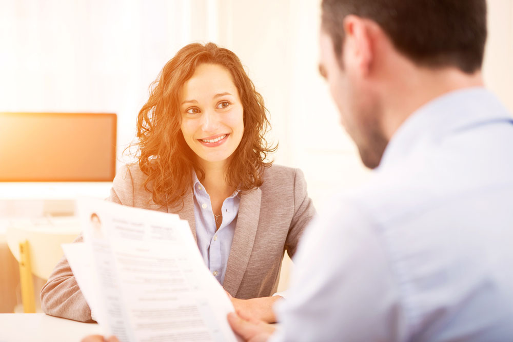 job interview with man and woman