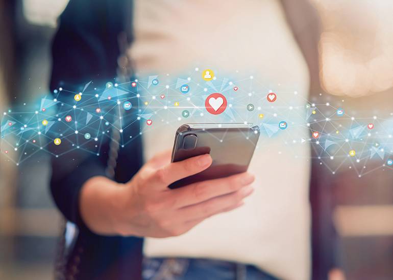 social media on phone