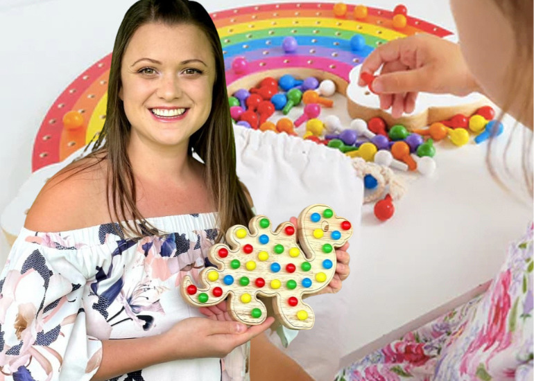 Kiera King, founder of Little Pegs - educational toys for kids