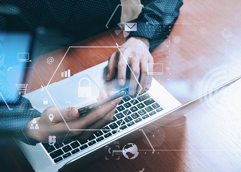 Cybersecurity for customer using laptop