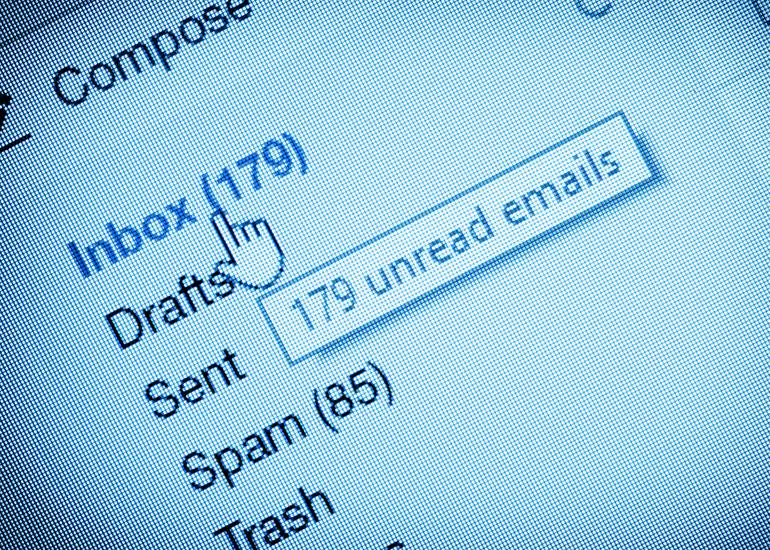 Inbox showing 179 unread emails