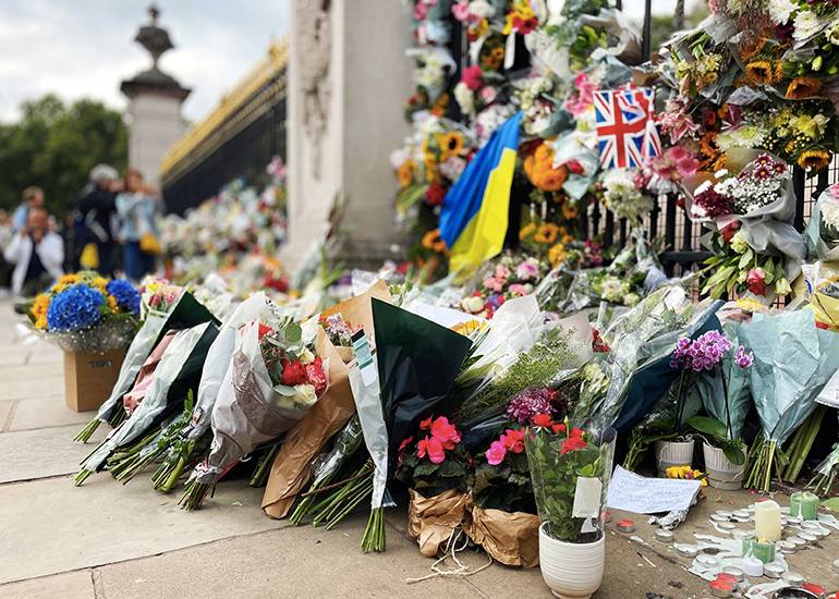 Memorial flowers for Queen Elizabeth II