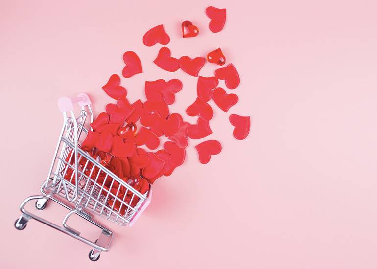 petal hearts valentine's
