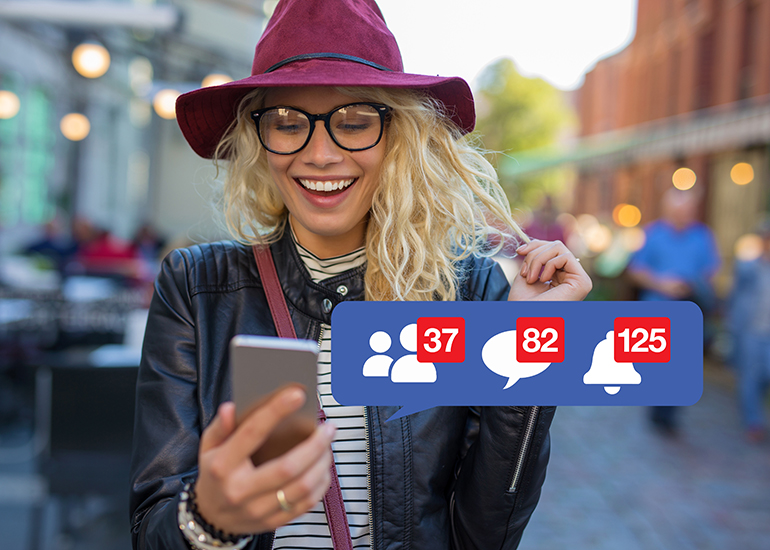 social media notifications on phone
