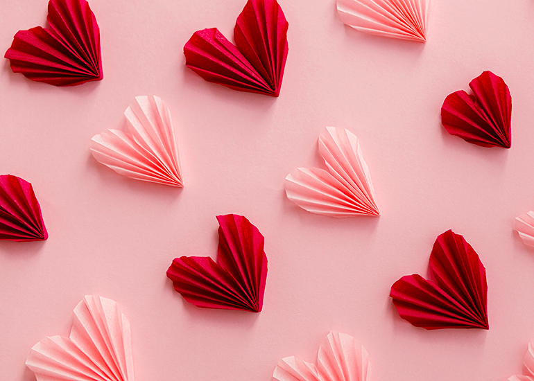 origami love hearts
