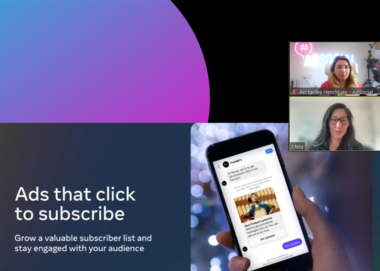Amberlea Henriques talks through the new features at the launch of Click to Subscribe