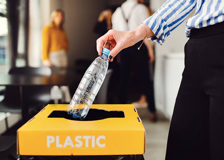 plastic recycling in office for sustainability