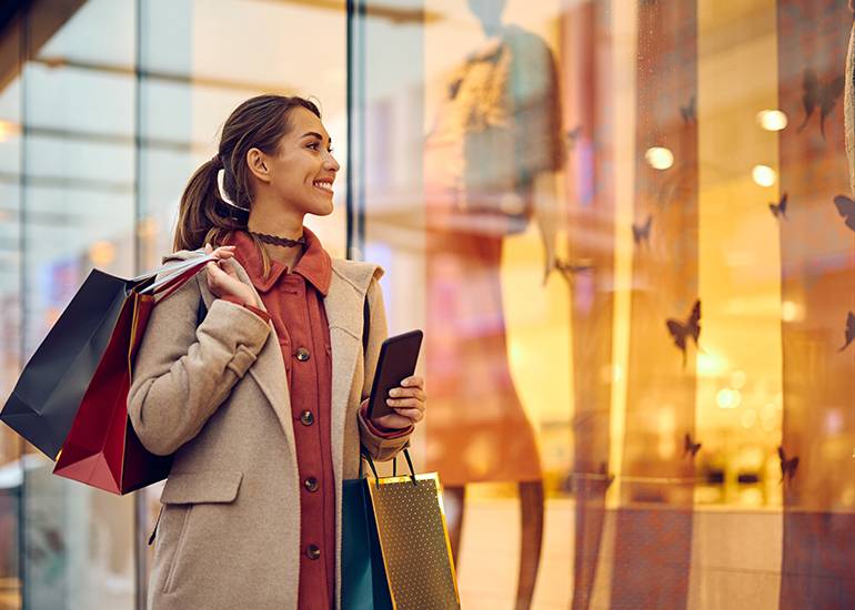 woman retail shopping
